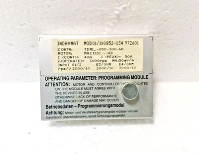 Indramat MOD01/1X0852-034 Programming Module for TDM1.050-300-W1 - Used - Image 1 of 4