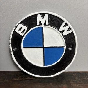 Small BMW Wall Sign - Man Cave / Garage Sign - Not Enamel Sign - Cast Iron - Picture 1 of 3