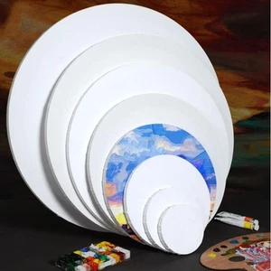 Oil Paint Painter Painting Board Picture Frame Circle Canvas Drawing Board - Picture 1 of 15