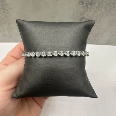 Brazalete de tenis de diamantes en plata de ley - 0,50 ctw, 7,5 pulgadas, nuevo Foto 1 de 4