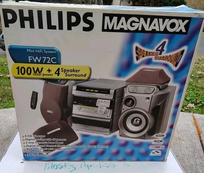 ¡NUEVO! Philips FW-72C Mini Hi Fi Sistema Estéreo Control Remoto CD CASSETTE RADIO 2001 Foto 1 de 4