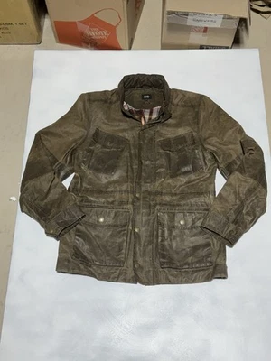 Rare Mens Large Jack Spade Brown Waxed Cotton Jacket Non-Barbour Excellent - Image 1 of 4
