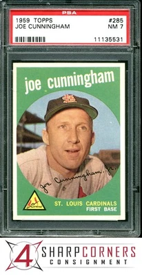 1959 TOPPS #285 JOE CUNNINGHAM CARDINALS PSA 7 - Image 1 of 3