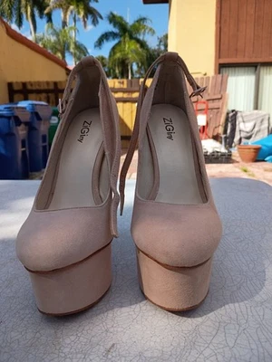 ZiGiNY Shirelle голая замша высокий каблук насосы - размер 7 - кожаный верх - Изображение 1 из 4