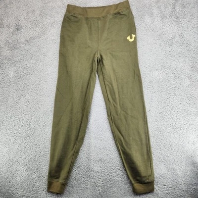 Jogger True Religion liso con logotipo de herradura para niños talla XL verde Foto 1 de 4