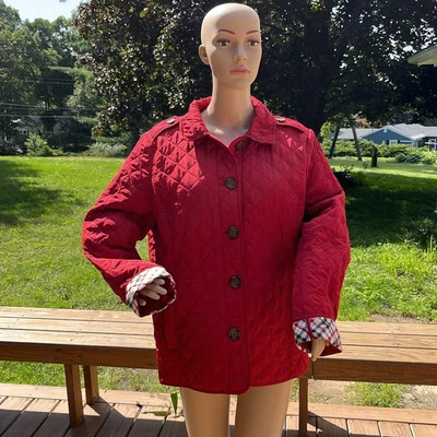 Jaqueta acolchoada Croft & Barrow vermelha grande - Imagem 1 de 4