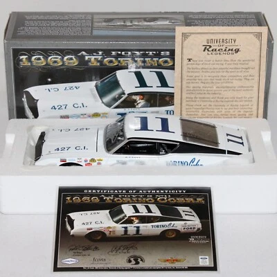 A.J. FOYT 1969 AUTOGRAPHED UNIVERSITY OF RACING #11 FORD TORINO MEGA XRARE! - Image 1 of 4