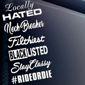 JDM DECAL STICKER 6 PACK LOT 7" TUNER LOW CLASSY NECK BREAKER BOOST JDM FLUSH - Picture 1 of 3