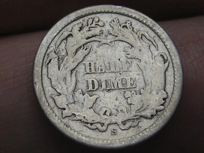 1863 S Seated Liberty Half Dime- San Francisco, Good Details - Image 1 of 3