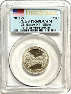 2011-S 25C Chickasaw NP - Silver First Strike, DCAM (Proof) - Picture 1 of 2