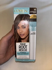 New L'oreal Root Rescue 10 Minute Root Color Kit Permanent Dark Brown  LRR-4G - Picture 1 of 5