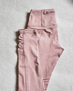 Free People You re A Peach leggings XS matte brushed soft Taupe crop XS zip - Picture 1 of 5