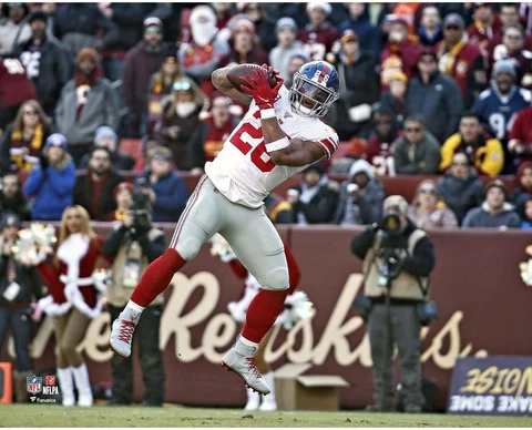 Saquon Barkley New York Giants Unsigned Catching Touchdown 8" x 10" Photo Cover
