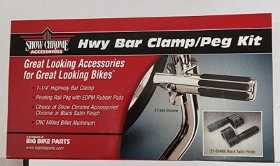 HONDA GL1500 GL1800 GOLDWING 1 1/4" HIGHWAY BARS CLAMPS ON BILLET FOOTPEGS - Image 1 of 4