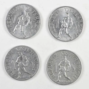 AUSTRIA Lotto 4 monete 1 Schilling 1946 1947 1952 1957 - Imagen 1 de 2