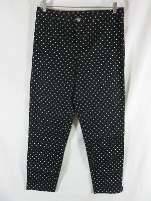 Apropos Nomadic Traders Black White Polka Dots Crop Pants Sz 12 Zip Side Slits Foto 1 de 4