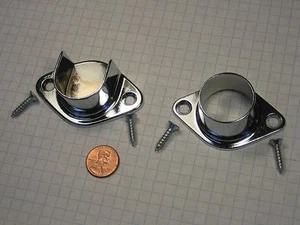 OFFENE UND GESCHLOSSENE 1-1/16 ZOLL RUNDE HÄNGESTANGENFLANSCHE, ZINKDRUCKGUSS, CHROM POLIERT - Bild 1 von 1