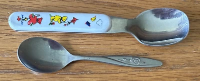 Cucharas de acero inoxidable para bebé niño pequeño Los primeros años y diseño de osos vintage Foto 1 de 4