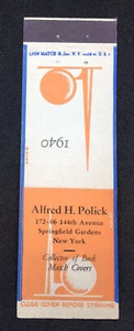 1940 New York World's Fair Matchbook "Alfred H. Polick" mb110 - Bild 1 von 2