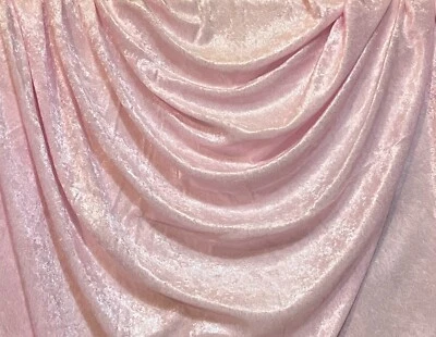 Stretch CRUSH PANNE VELVET Sewing Fabric .945 Yds (34") x 58" LIGHT PINK Solid - Image 1 of 2