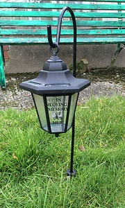 Solar Memorial Lantern Grave Light Mum Dad Brother Sister Nanna with Crook - Picture 1 of 1