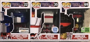 Funko Transformers 3 Pop! Lot: Metallic Optimus Prime, Jetfire & Grimlock, New - Picture 1 of 6