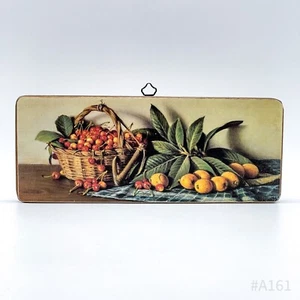 Vintage Wall Picture Art Print on Wood Toys Fruits Bubbles Printed IN Italy - Picture 1 of 9