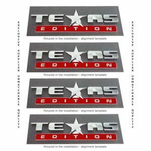 4 PIEZAS 3D EDICIÓN TEXAS EMBLEMA ROJO CHEVY SILVERADO SIERRA CAMIÓN UNIVERSAL - Imagen 1 de 7