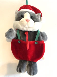 Christmas Santa Cat Door Hanger 22in XMAS Vintage - Picture 1 of 2