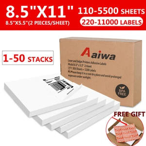 Etiquetas de envío 8,5 x 5,5" medias hojas autoadhesivas en blanco 2 por hoja 220-11000 - Imagen 1 de 22