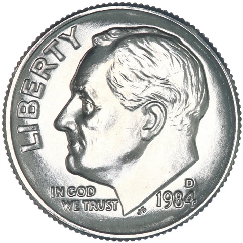 1984 D Roosevelt Dime Choice BU US Coin Cover