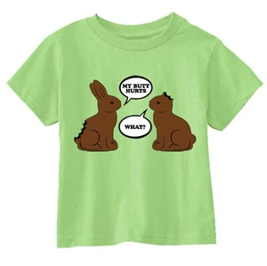 Youth Chocolate Bunnies Talking Easter Bunny Rabbit Kids Boy's Girl's T-Shirt - Picture 1 of 8