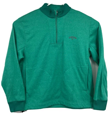 CALLAWAY WEATHER 系列 1/4 拉链绿色 PULLOVER 中号 — 第 1/4 张图片