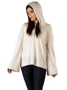 INCA FASHIONS 100% Peruvian Baby Alpaca Sweater Hoodie Flare Slv Women L Casual - Picture 1 of 19