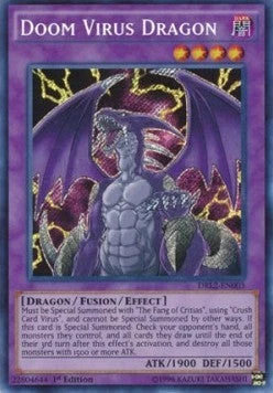 YuGiOh Doom Virus Dragon DRL2-EN003 Secret Rare Amerikanisch NM 1st - Bild 1 von 2