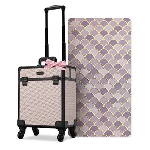 Byootique Rolling Makeup Train Case Cosmetology Organizer Box Art Deco Graphite - Picture 1 of 9