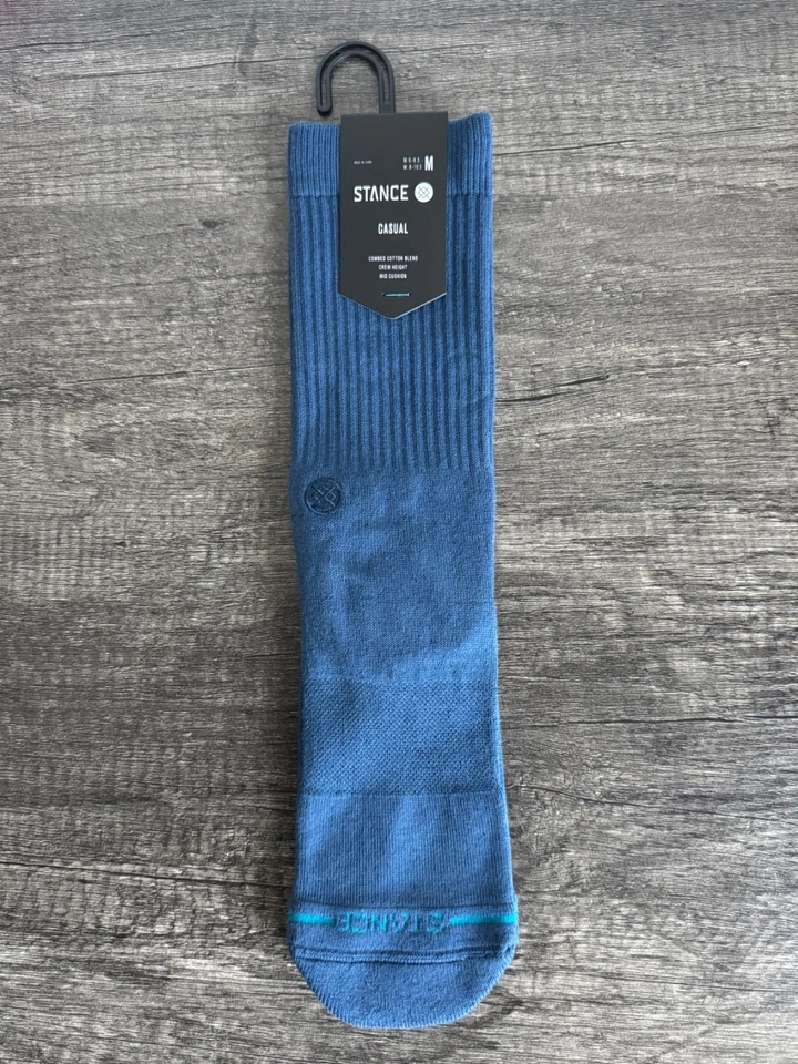 Stance Casual Crew Height Socks Icon Dark Royal Unisex Size MEDIUM ()