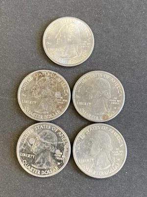 Lot 5 “W" West Point Mint Quarters In Rough Condition - Image 1 of 2