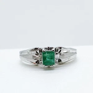 Jewelry Ring Emerald 0.35ct Platinum 4400880 - Picture 1 of 11