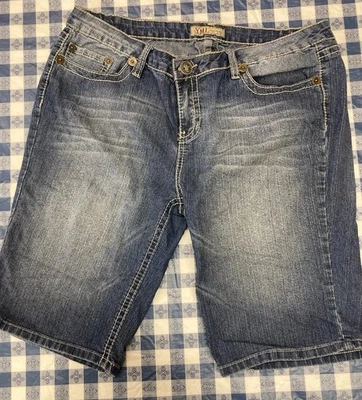 Pantalones Cortos Ymi Jeans Cuentas Elastizados Streetwear Medio Lavado Azul Para Mujer Talla 17 Foto 1 de 4