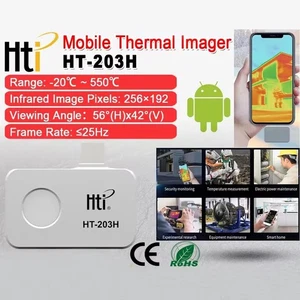 HTI HT-203H Thermal Camera Android Type-C Mobile Thermal Imaging for PCB Detect - Picture 1 of 11