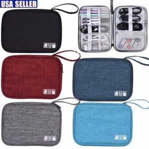 Electronics Accessories Organizer Travel Storage Hand Bag Cable USB Drive Case - Picture 1 of 20