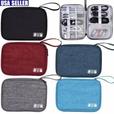 Accesorios Electrónicos Organizador Viaje Almacenamiento Bolsa de Mano Cable USB Drive Estuche Foto 1 de 4