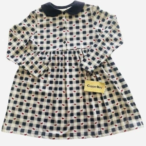 Vintage Copper Key Girls Sz M Dress Plaid Red Scottie Mid Length Blue Red NWT - Picture 1 of 12