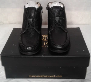 MARC JOSEPH little boys Black Grainy leather Bootie casual shoes size 12 New - Picture 1 of 8
