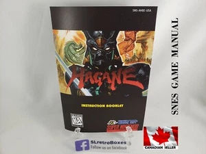 MANUAL SNES - HAGANE -Super Nintendo 'Replacement' Instruction Booklet READ DESC - Zdjęcie 1 z 6