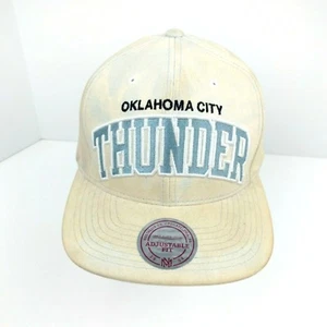 Oklahoma City Thunder Hat Cap Snapback Acid Denim Wordmark Baseball - Picture 1 of 7