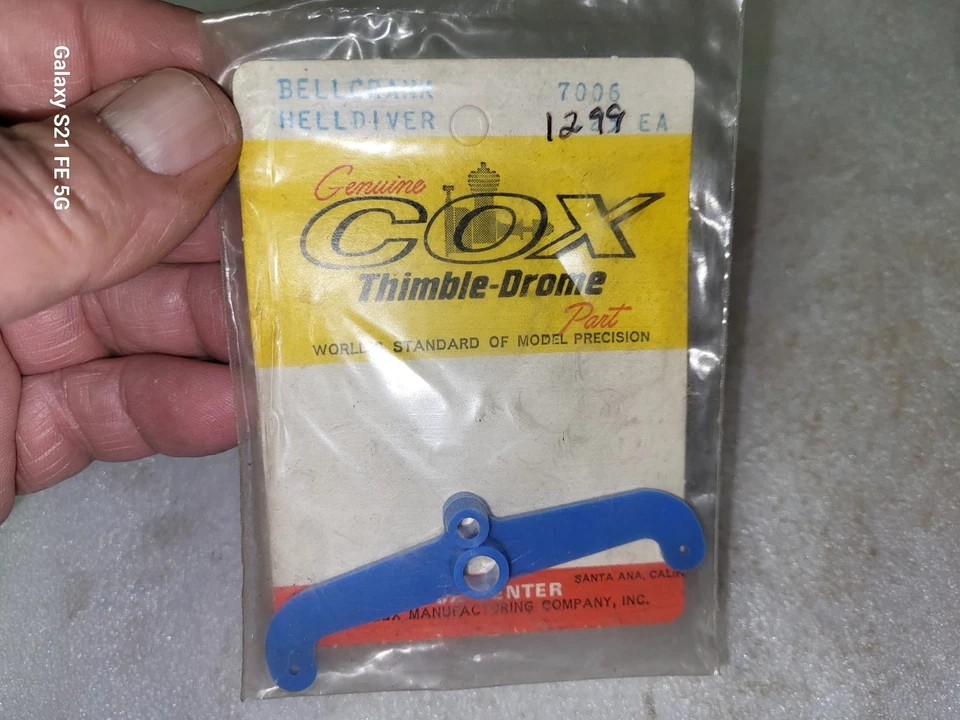 NOS Vintage RC Airplane Helldiver Blue Bellcrank #7006 - Image 1 of 1