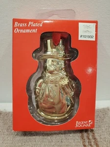 Regent Square Brass Plated 3" Snowman Hanging Ornament New in Original Box - Picture 1 of 12