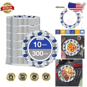 10 Inch Microwave Safe Disposable Paper Plates - Perfect for Holiday Gatherings - Picture 1 of 8